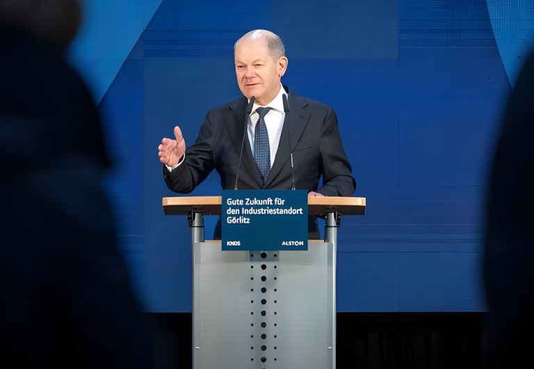 Olaf Scholz w Görlitz. Przemówienie kanclerza Niemiec w zakładach Alstom